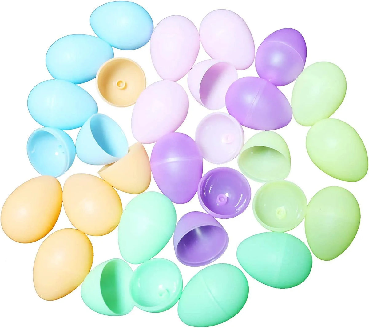 144 PCS 3.15" Plastic Easter Eggs + 6 Golden Eggs Empty